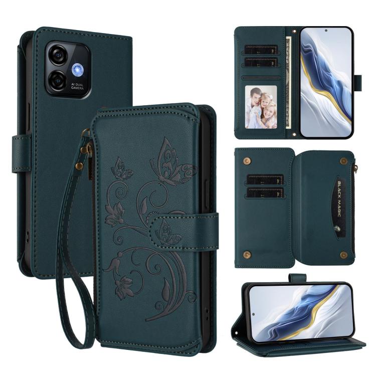 Butterfly Love Flower Multi-card Zipper Wallet Leather Phone Case, For Ulefone Note 19, For Ulefone Note 17 Pro, For Ulefone Note 16 Pro