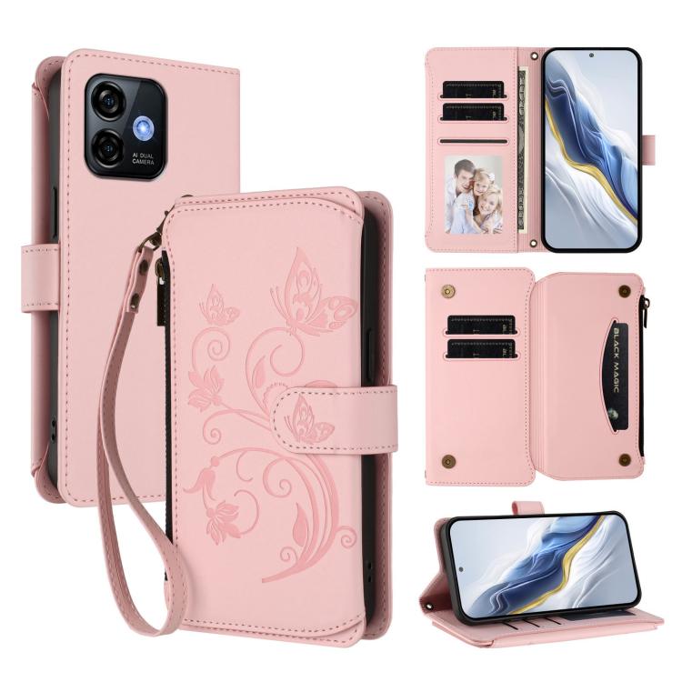 Butterfly Love Flower Multi-card Zipper Wallet Leather Phone Case, For Ulefone Note 19, For Ulefone Note 17 Pro, For Ulefone Note 16 Pro