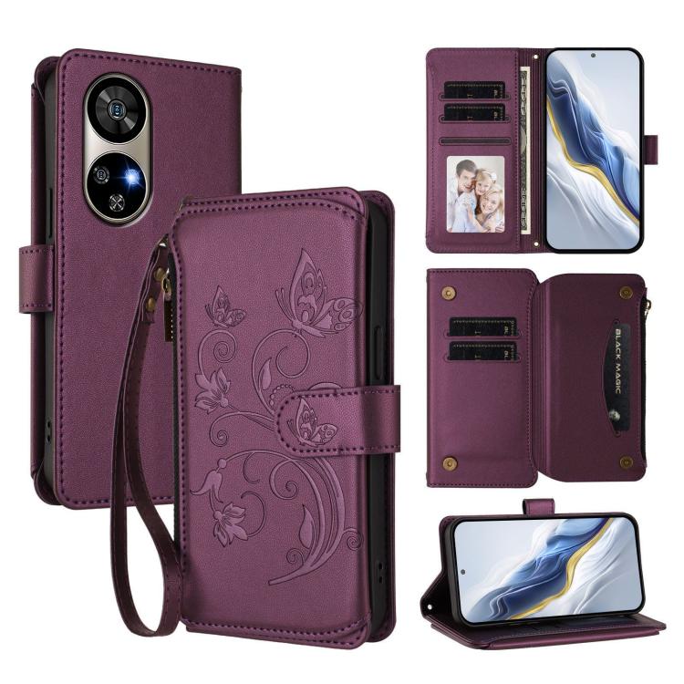 Butterfly Love Flower Multi-card Zipper Wallet Leather Phone Case, For Ulefone Note 19, For Ulefone Note 17 Pro, For Ulefone Note 16 Pro