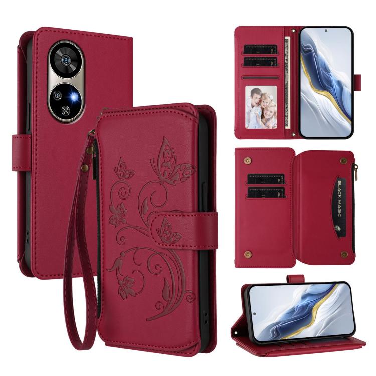Butterfly Love Flower Multi-card Zipper Wallet Leather Phone Case, For Ulefone Note 19, For Ulefone Note 17 Pro, For Ulefone Note 16 Pro