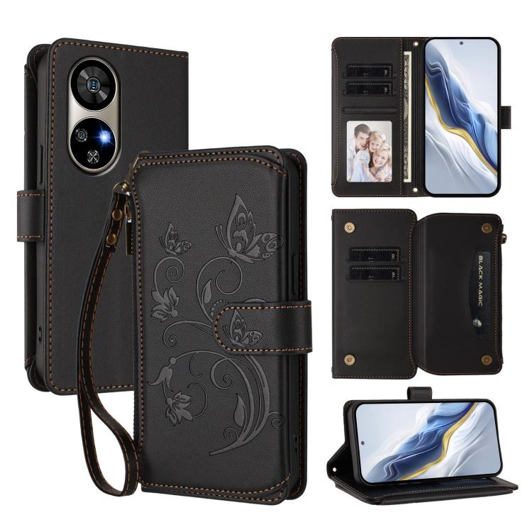 Butterfly Love Flower Multi-card Zipper Wallet Leather Phone Case, For Ulefone Note 19, For Ulefone Note 17 Pro, For Ulefone Note 16 Pro