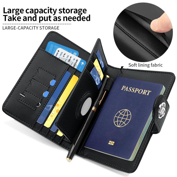 VIETAO VT-ZP-240 Multifunctional Leather Passport Card Holder(Black Grey)