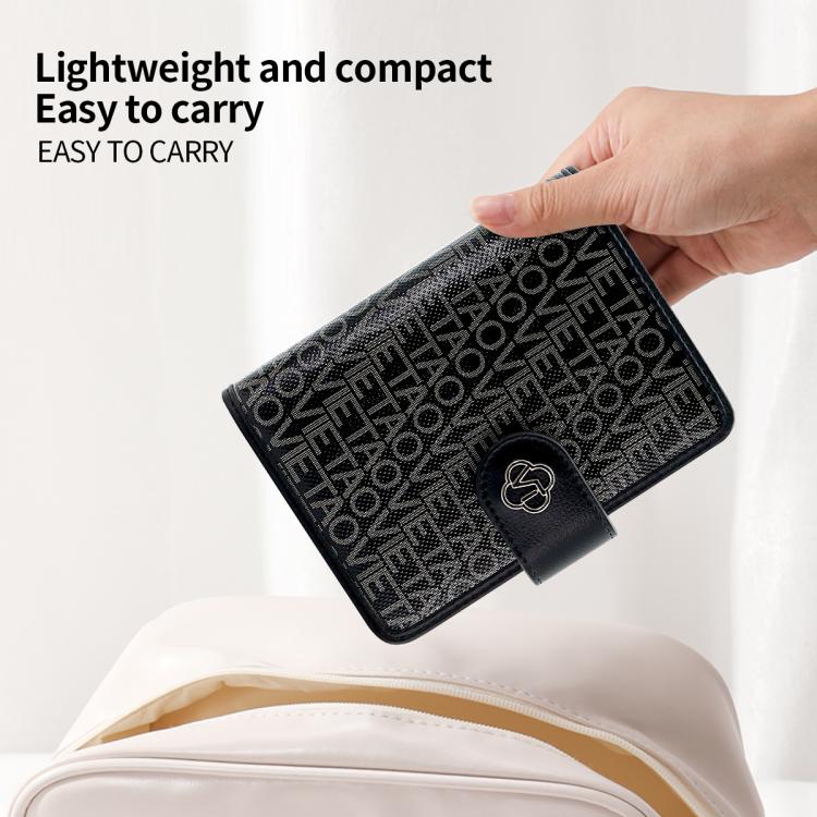 VIETAO VT-ZP-240 Multifunctional Leather Passport Card Holder(Black Grey)