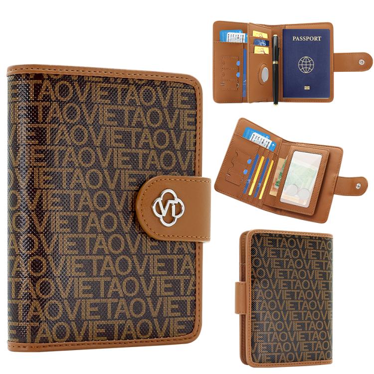 VIETAO VT-ZP-240 Multifunctional Leather Passport Card Holder(Coffee)