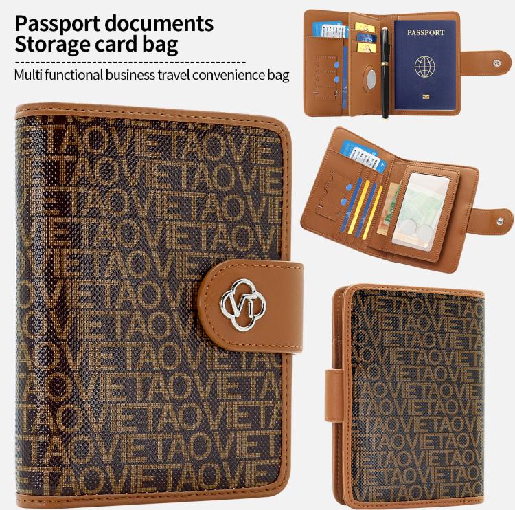 VIETAO VT-ZP-240 Multifunctional Leather Passport Card Holder(Coffee)