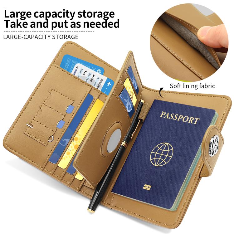 VIETAO VT-ZP-240 Multifunctional Leather Passport Card Holder(Milk Tea)