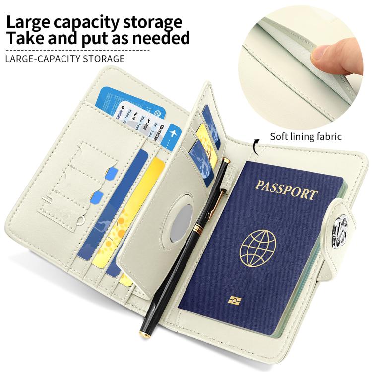 VIETAO VT-ZP-240 Multifunctional Leather Passport Card Holder(Creamy White)
