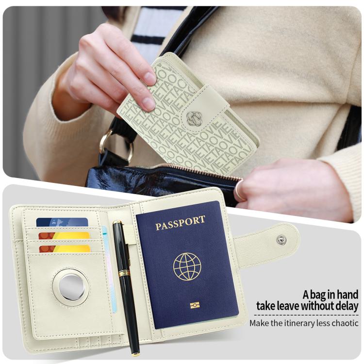 VIETAO VT-ZP-240 Multifunctional Leather Passport Card Holder(Creamy White)
