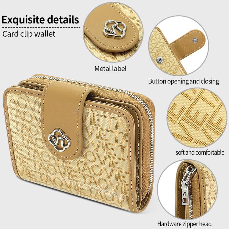 VIETAO VT-ZP-241 Multifunctional Leather Card Holder Wallet(Milk Tea)