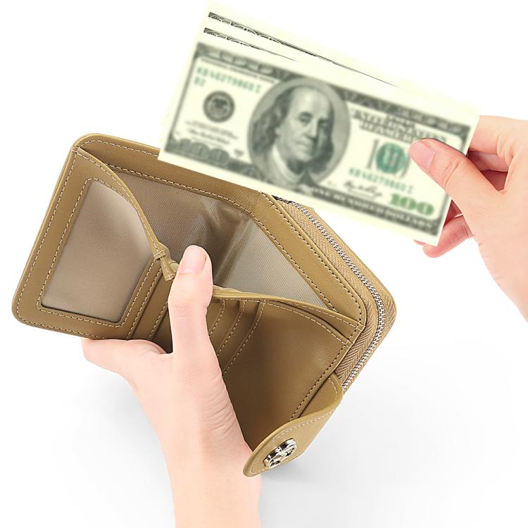 VIETAO VT-ZP-241 Multifunctional Leather Card Holder Wallet(Milk Tea)