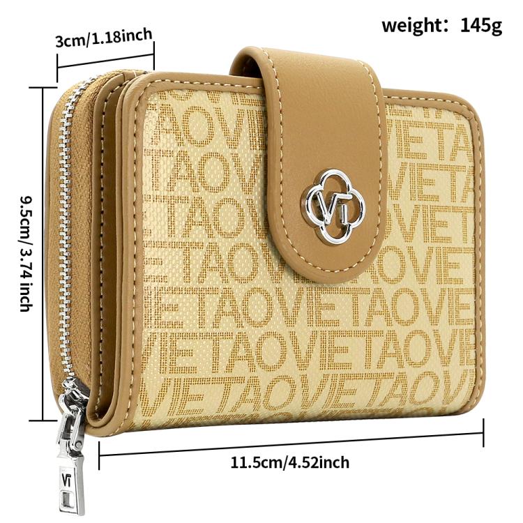 VIETAO VT-ZP-241 Multifunctional Leather Card Holder Wallet(Milk Tea)