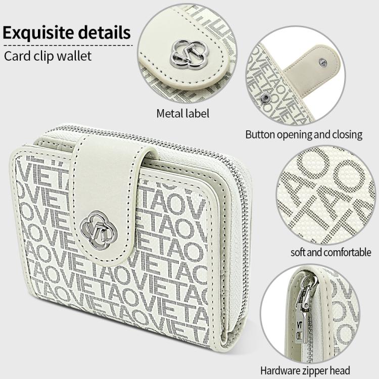 VIETAO VT-ZP-241 Multifunctional Leather Card Holder Wallet(Creamy White)