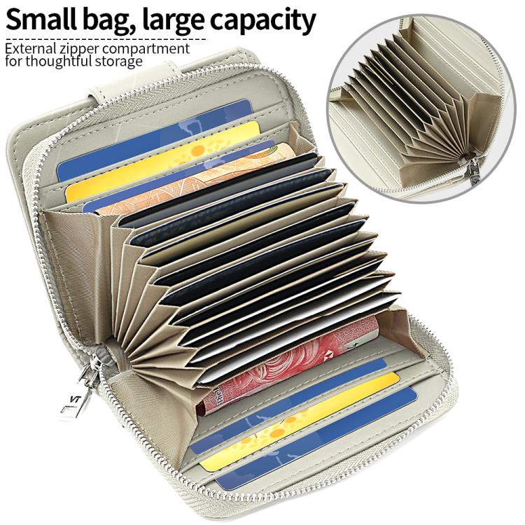 VIETAO VT-ZP-241 Multifunctional Leather Card Holder Wallet(Creamy White)