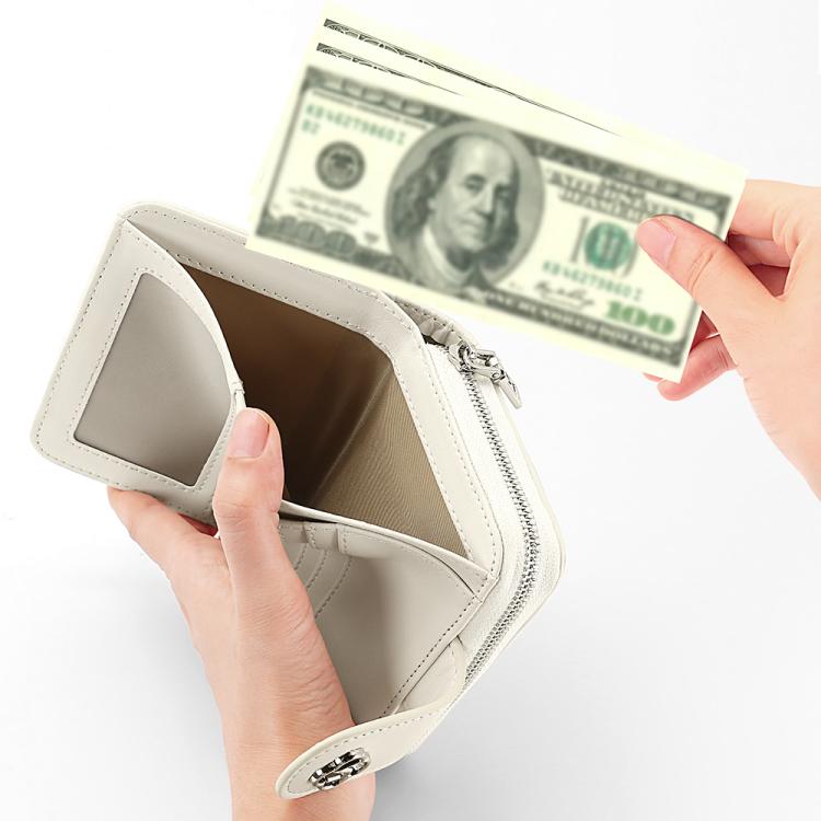 VIETAO VT-ZP-241 Multifunctional Leather Card Holder Wallet(Creamy White)