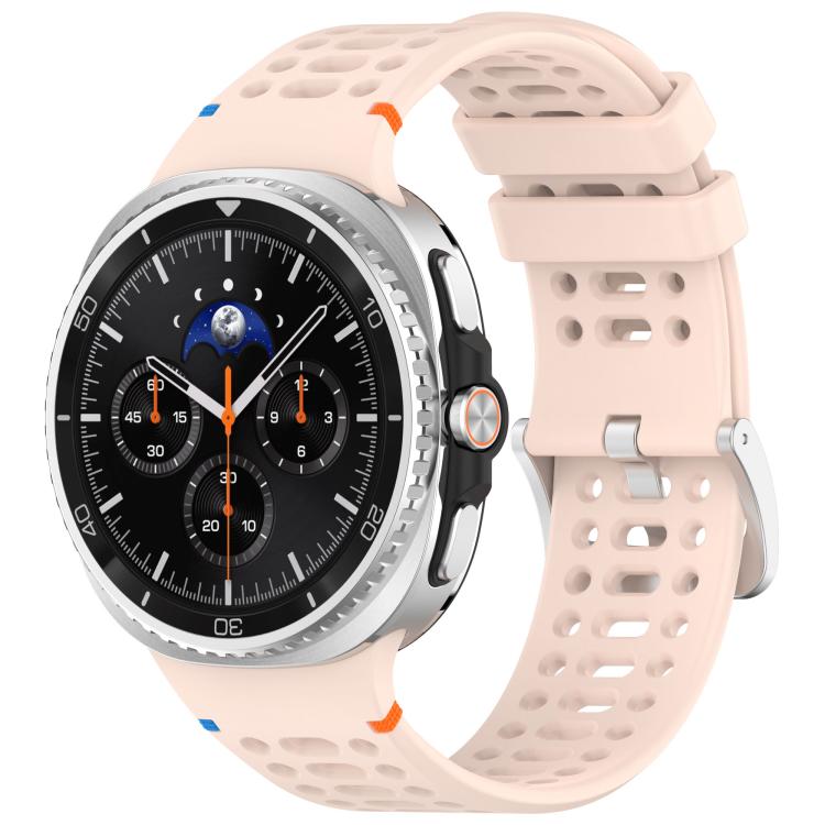 xDfind Alloy Silver Buckle Breathable Hole Silicone Watch Band, For Galaxy Watch9 / 8 / 8 Classic