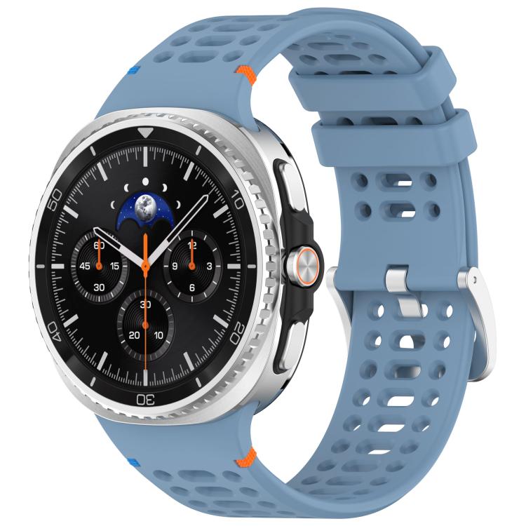 xDfind Alloy Silver Buckle Breathable Hole Silicone Watch Band, For Galaxy Watch9 / 8 / 8 Classic