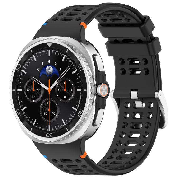 xDfind Alloy Silver Buckle Breathable Hole Silicone Watch Band, For Galaxy Watch9 / 8 / 8 Classic
