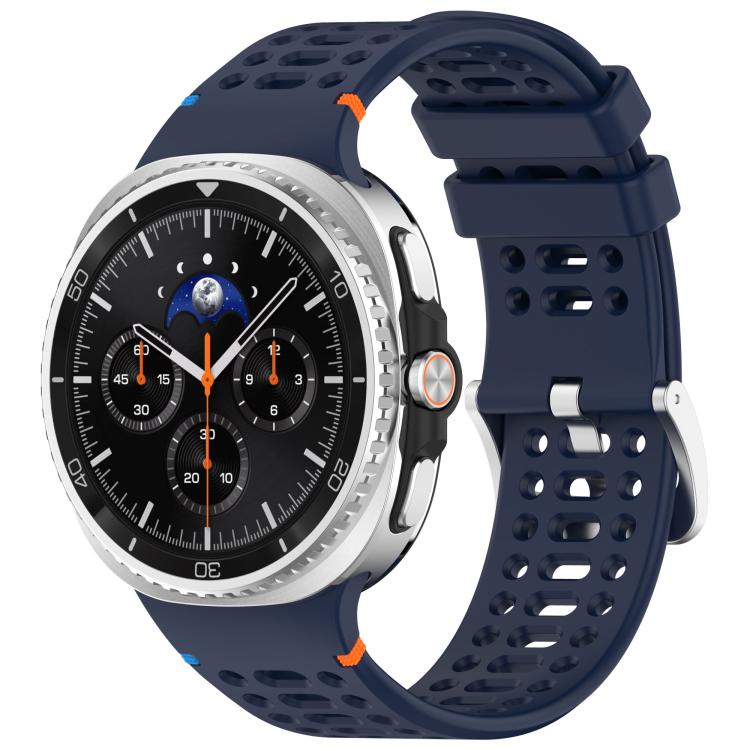 xDfind Alloy Silver Buckle Breathable Hole Silicone Watch Band, For Galaxy Watch9 / 8 / 8 Classic