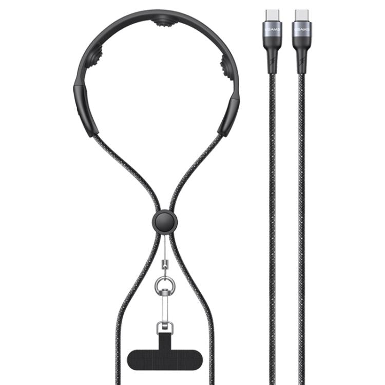 USAMS SJ759 U89 100W Fast Data Charging Cable with Massager, Length: 1.4m(Black)
