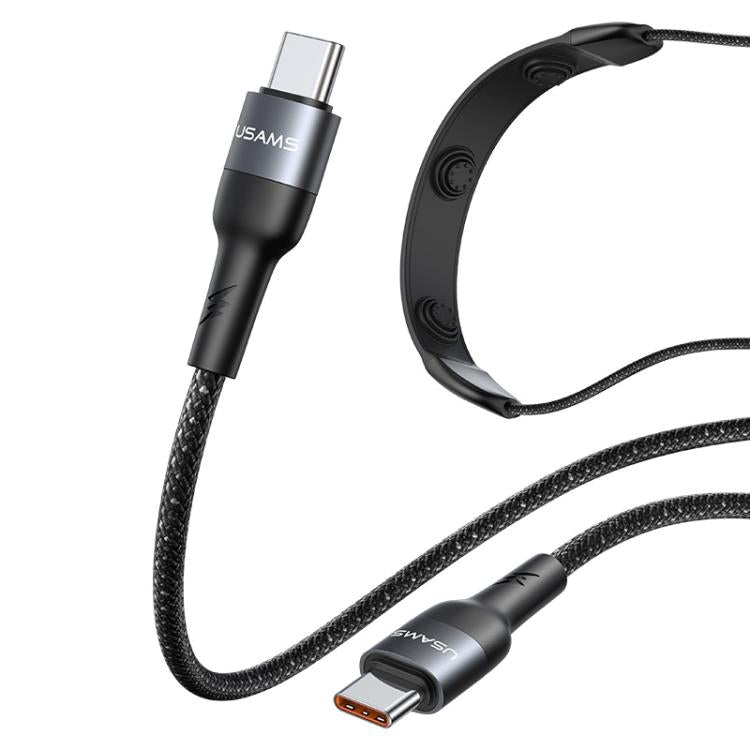 USAMS SJ759 U89 100W Fast Data Charging Cable with Massager, Length: 1.4m(Black)