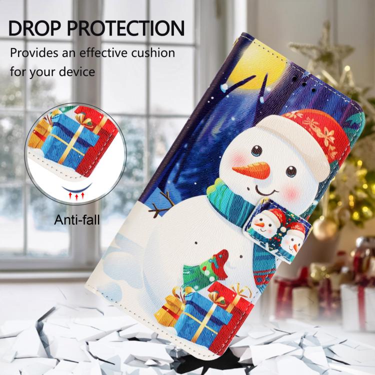 Christmas Series Buckle Leather Phone Case with Hand Strap, For iPhone 16, For iPhone 15 Pro Max, For iPhone 15 Pro, For iPhone 15 Plus
