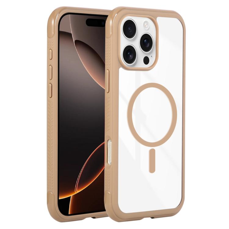 Solid Color Edge Transparency MagSafe Magnetic Phone Case, For iPhone Air, For iPhone 16 Pro Max, For iPhone 16 Pro
