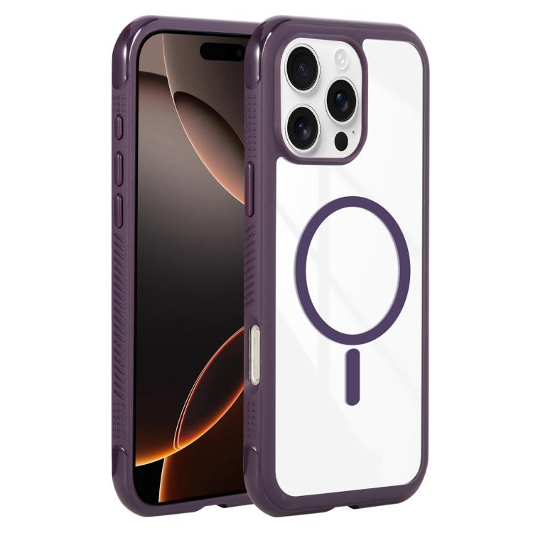 Solid Color Edge Transparency MagSafe Magnetic Phone Case, For iPhone Air, For iPhone 16 Pro Max, For iPhone 16 Pro