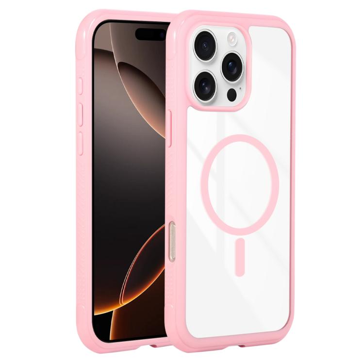 Solid Color Edge Transparency MagSafe Magnetic Phone Case, For iPhone Air, For iPhone 16 Pro Max, For iPhone 16 Pro