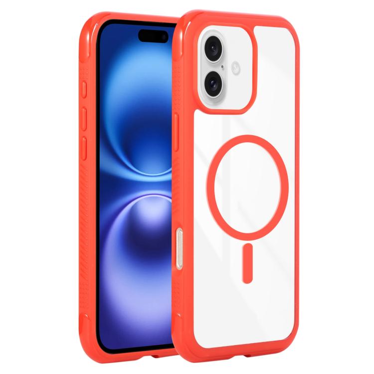 Solid Color Edge Transparency MagSafe Magnetic Phone Case, For iPhone 16 Plus, For iPhone 16, For iPhone 15 Pro Max