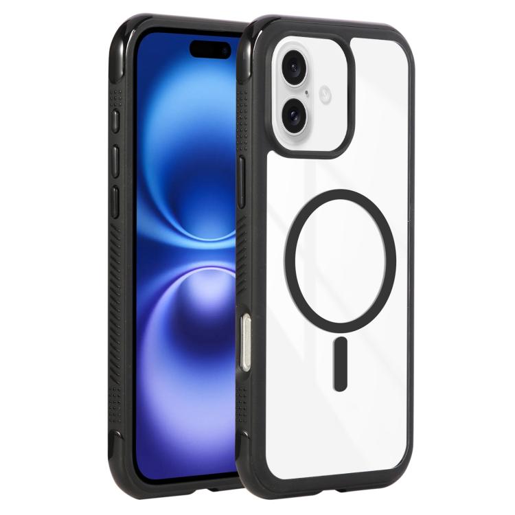 Solid Color Edge Transparency MagSafe Magnetic Phone Case, For iPhone 16 Plus, For iPhone 16, For iPhone 15 Pro Max