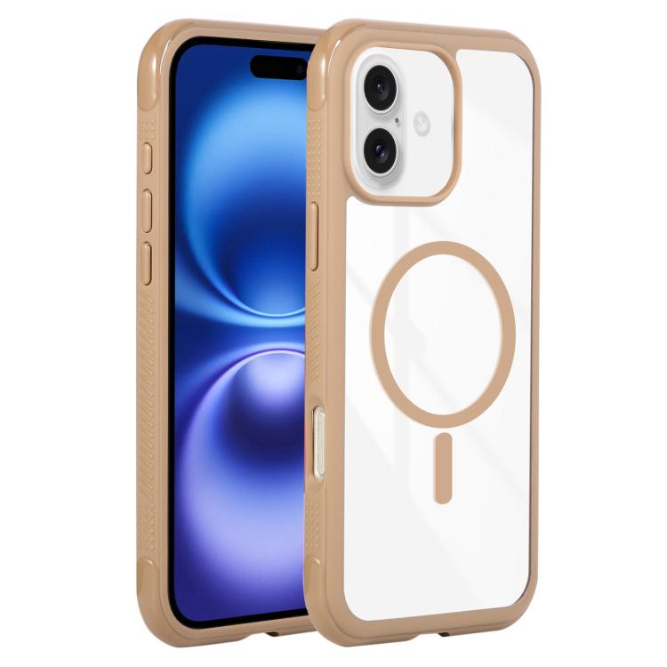 Solid Color Edge Transparency MagSafe Magnetic Phone Case, For iPhone 16 Plus, For iPhone 16, For iPhone 15 Pro Max