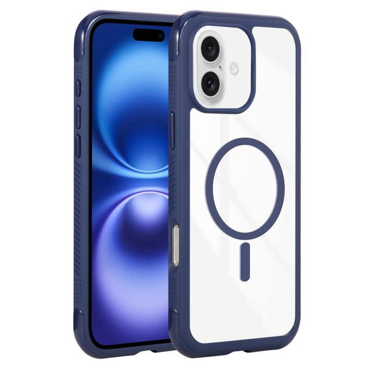 Solid Color Edge Transparency MagSafe Magnetic Phone Case, For iPhone 16 Plus, For iPhone 16, For iPhone 15 Pro Max