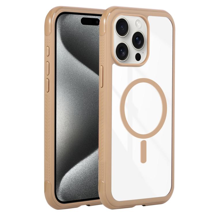 Solid Color Edge Transparency MagSafe Magnetic Phone Case, For iPhone 16 Plus, For iPhone 16, For iPhone 15 Pro Max