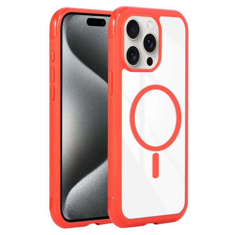 Solid Color Edge Transparency MagSafe Magnetic Phone Case, For iPhone 16 Plus, For iPhone 16, For iPhone 15 Pro Max