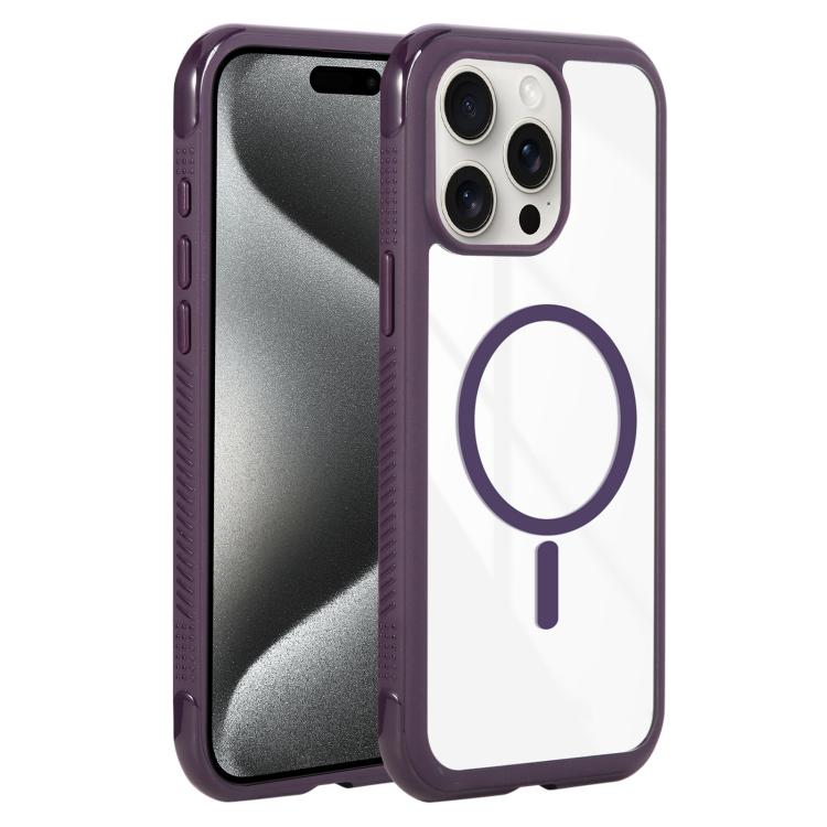 Solid Color Edge Transparency MagSafe Magnetic Phone Case, For iPhone 15 Pro, For iPhone 14 Plus / 15 Plus, For iPhone 15 / 14 / 13