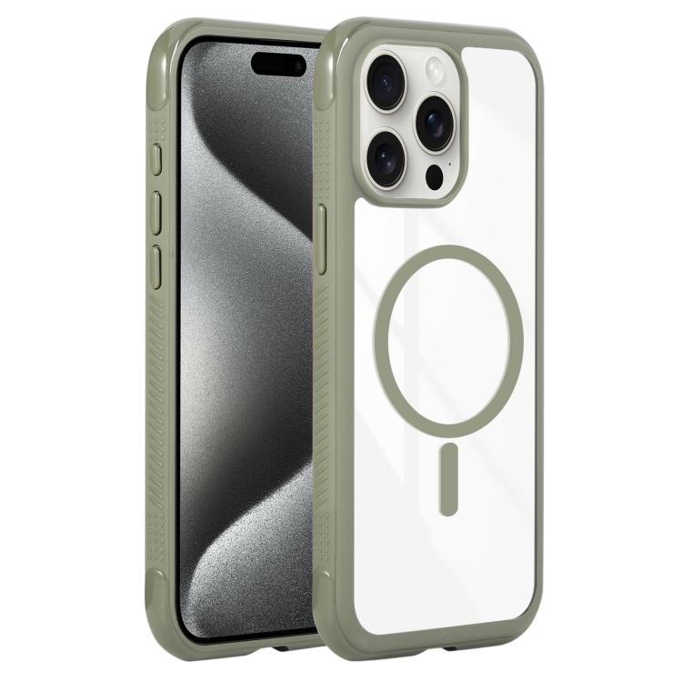 Solid Color Edge Transparency MagSafe Magnetic Phone Case, For iPhone 15 Pro, For iPhone 14 Plus / 15 Plus, For iPhone 15 / 14 / 13