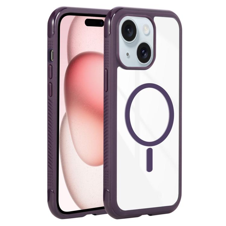 Solid Color Edge Transparency MagSafe Magnetic Phone Case, For iPhone 15 Pro, For iPhone 14 Plus / 15 Plus, For iPhone 15 / 14 / 13