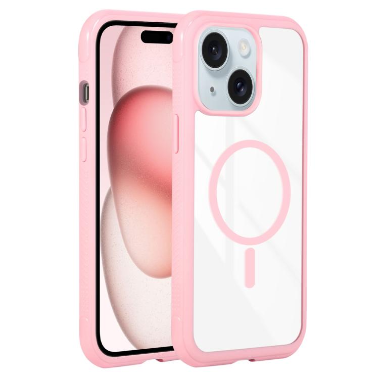 Solid Color Edge Transparency MagSafe Magnetic Phone Case, For iPhone 15 Pro, For iPhone 14 Plus / 15 Plus, For iPhone 15 / 14 / 13