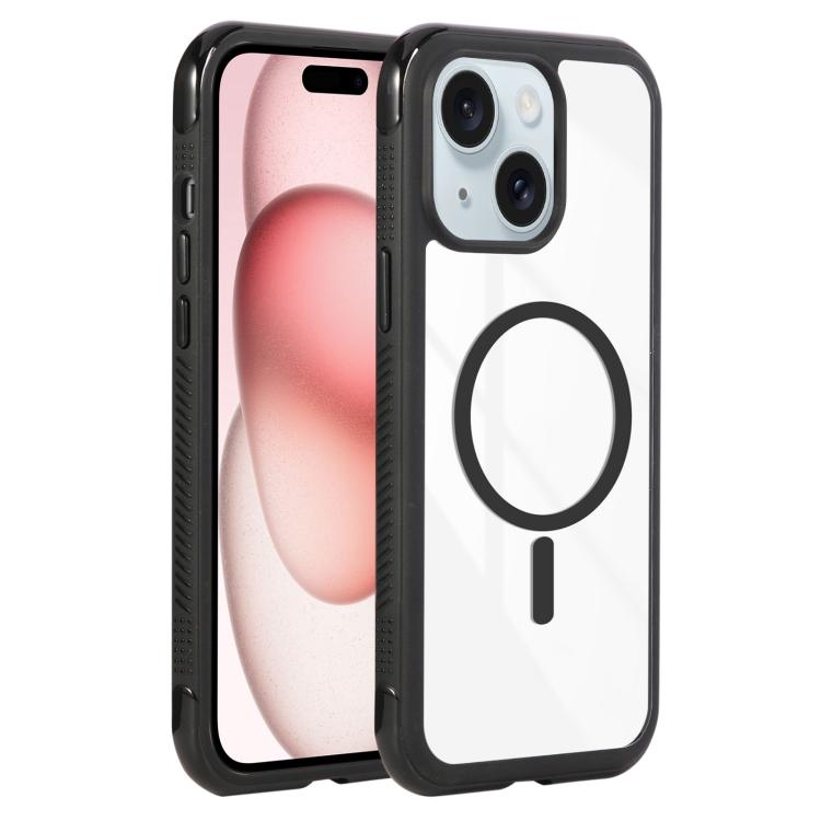 Solid Color Edge Transparency MagSafe Magnetic Phone Case, For iPhone 15 Pro, For iPhone 14 Plus / 15 Plus, For iPhone 15 / 14 / 13
