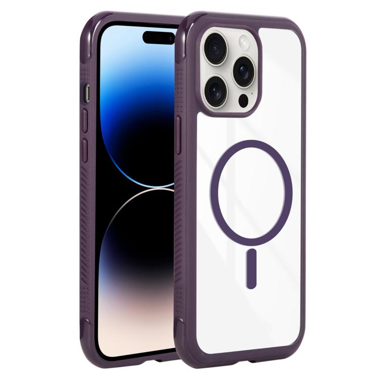 Solid Color Edge Transparency MagSafe Magnetic Phone Case, For iPhone 14 Pro / 13 Pro, For iPhone 14 Pro Max, For iPhone 13 Pro Max / 12 Pro Max