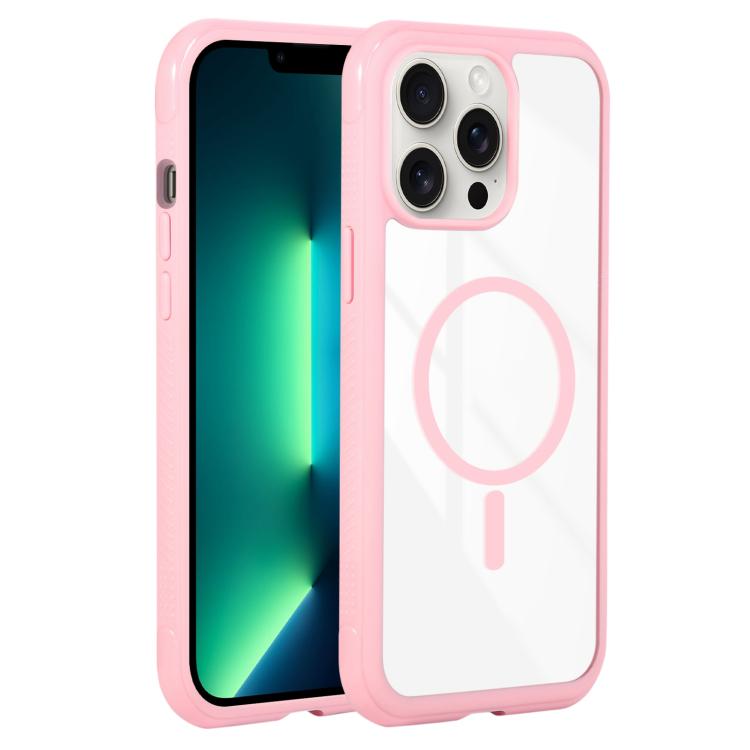 Solid Color Edge Transparency MagSafe Magnetic Phone Case, For iPhone 14 Pro / 13 Pro, For iPhone 14 Pro Max, For iPhone 13 Pro Max / 12 Pro Max