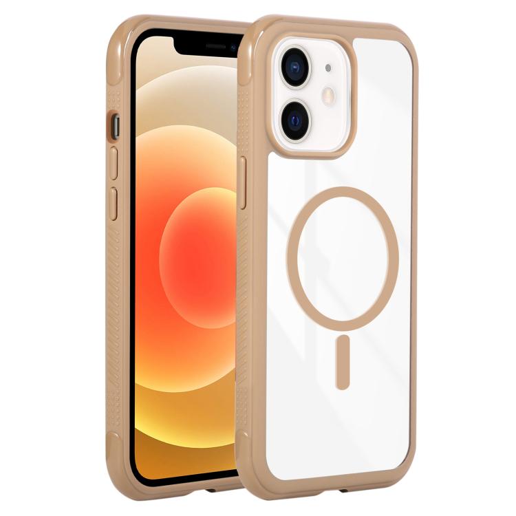 Solid Color Edge Transparency MagSafe Magnetic Phone Case, For iPhone 12 / 12 Pro