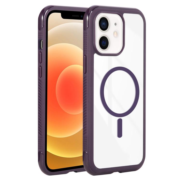 Solid Color Edge Transparency MagSafe Magnetic Phone Case, For iPhone 12 / 12 Pro