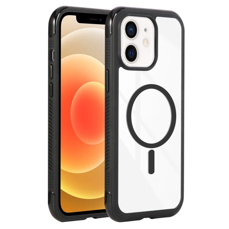 Solid Color Edge Transparency MagSafe Magnetic Phone Case, For iPhone 12 / 12 Pro