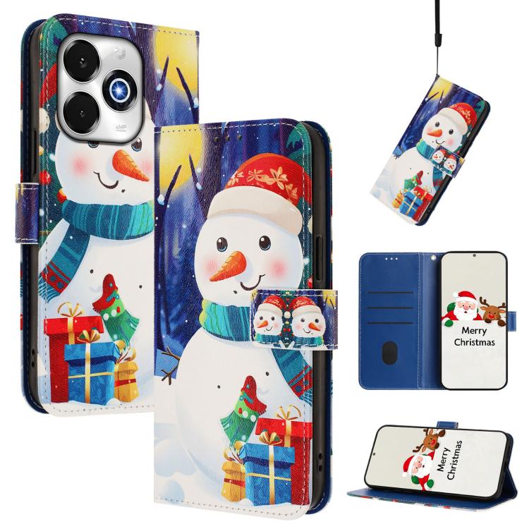 Christmas Series Buckle Leather Phone Case with Hand Strap, For UMIDIGI G100x 5G / 4G, For UMIDIGI G100 Pro