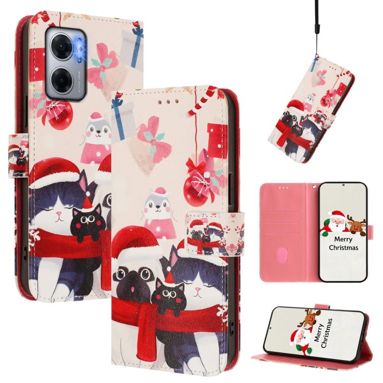 Christmas Series Buckle Leather Phone Case with Hand Strap, For Redmi A1 4G / A2 4G, For Redmi Note 12 Pro+ 5G Global, For Redmi Note 12 5G Global / Xiaomi Poco X5, For Redmi 10 5G / Note 11E 5G