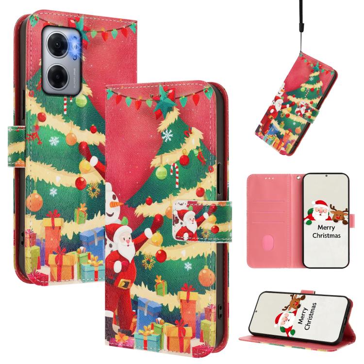 Christmas Series Buckle Leather Phone Case with Hand Strap, For Redmi A1 4G / A2 4G, For Redmi Note 12 Pro+ 5G Global, For Redmi Note 12 5G Global / Xiaomi Poco X5, For Redmi 10 5G / Note 11E 5G