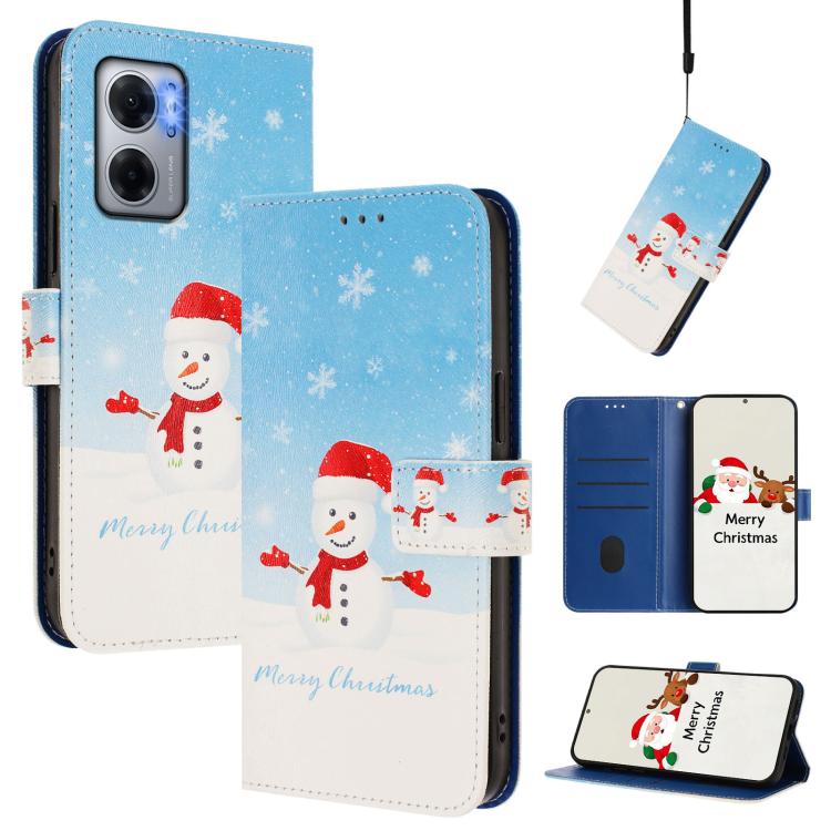 Christmas Series Buckle Leather Phone Case with Hand Strap, For Redmi A1 4G / A2 4G, For Redmi Note 12 Pro+ 5G Global, For Redmi Note 12 5G Global / Xiaomi Poco X5, For Redmi 10 5G / Note 11E 5G