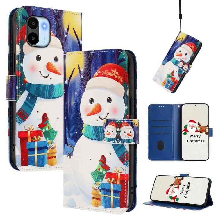 Christmas Series Buckle Leather Phone Case with Hand Strap, For Redmi A1 4G / A2 4G, For Redmi Note 12 Pro+ 5G Global, For Redmi Note 12 5G Global / Xiaomi Poco X5, For Redmi 10 5G / Note 11E 5G