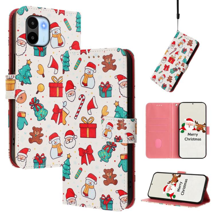 Christmas Series Buckle Leather Phone Case with Hand Strap, For Redmi A1 4G / A2 4G, For Redmi Note 12 Pro+ 5G Global, For Redmi Note 12 5G Global / Xiaomi Poco X5, For Redmi 10 5G / Note 11E 5G